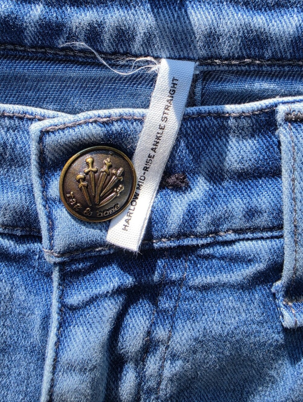 Rag & Bone Harlow Mid-Rise Ankle Straight Jeans Jalen Size 26 - Picture 4 of 11